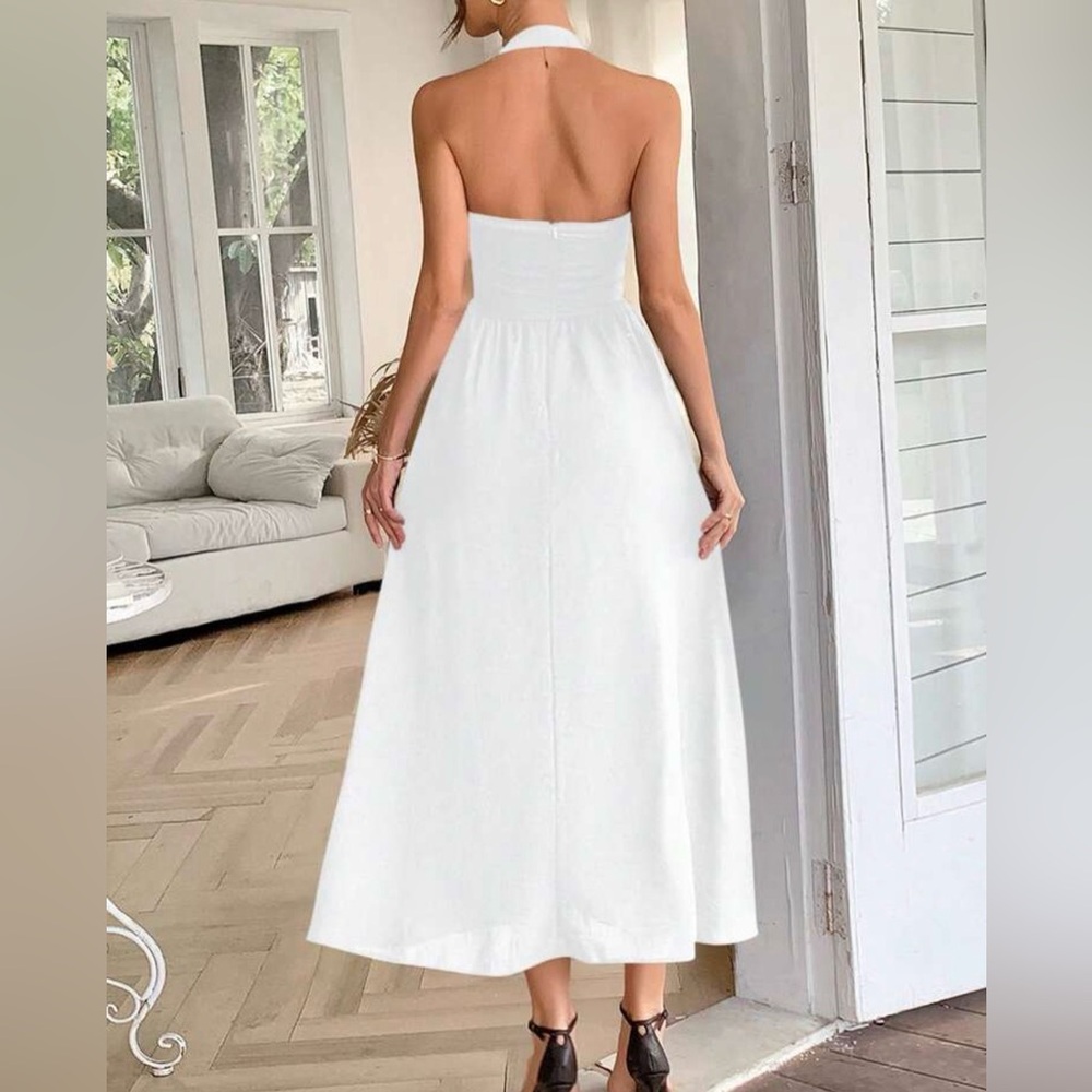 White halter midi dress - Picture 2 of 2